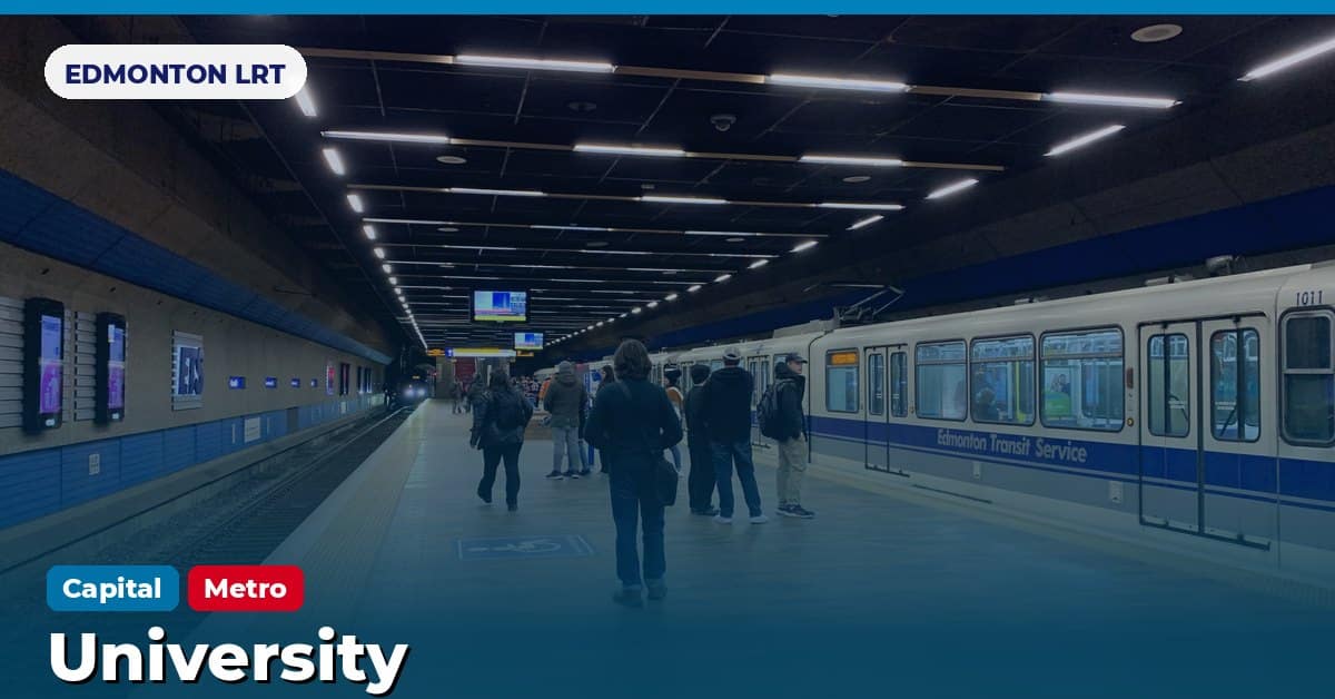 University station on the Capital Line of the Edmonton LRT (ETS), Edmonton, Alberta